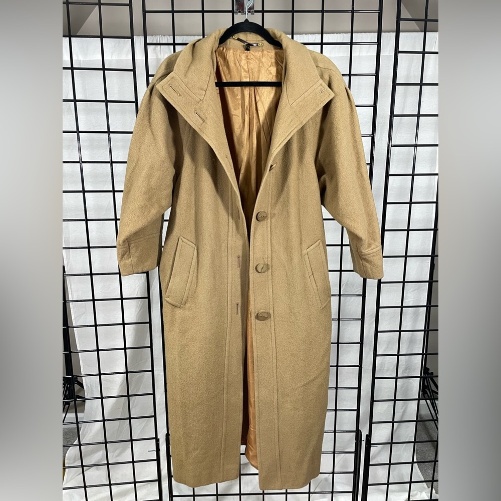 Vintage Berghaus custom made wool tan long coat - Picture 12 of 14